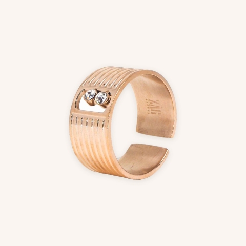 Strie rose gold ring - Zag Bijoux