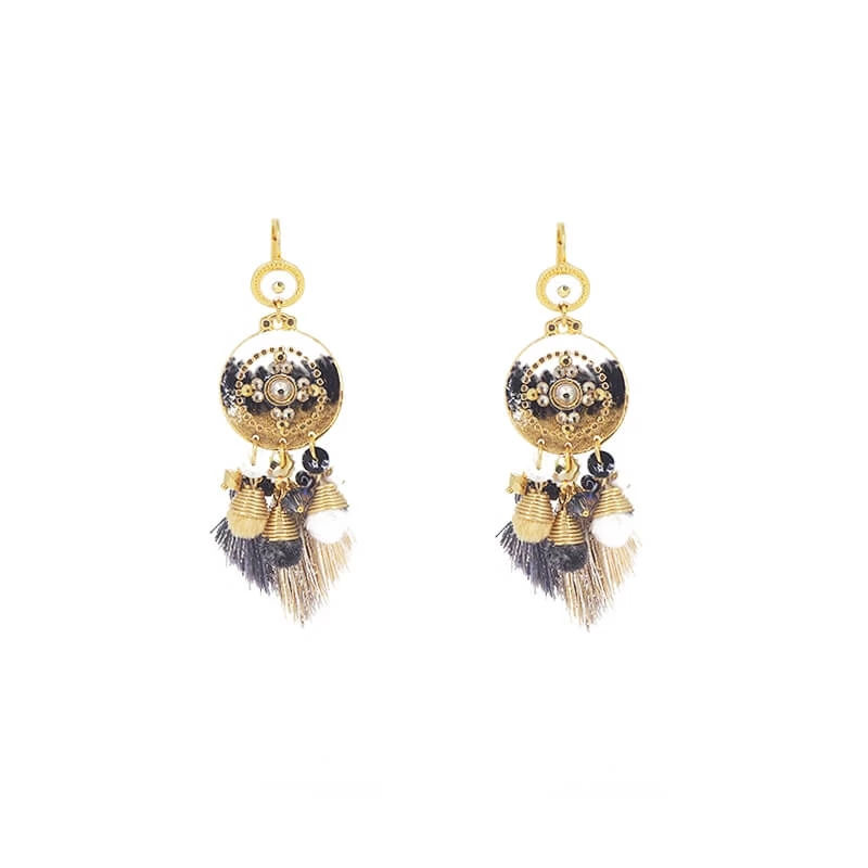 Stella pompon gold earrings - Gas Bijoux