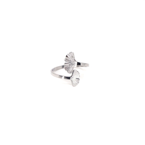 Ginkgo silver ring - Zag Bijoux