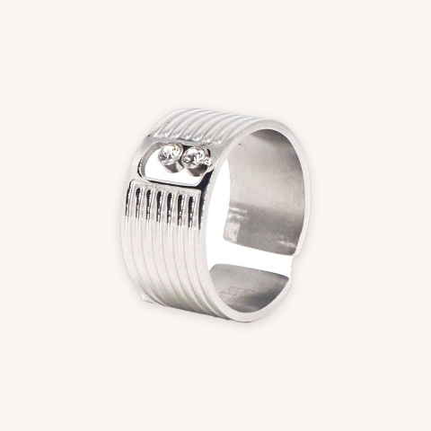 Strie silver ring - Zag Bijoux