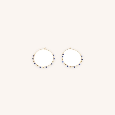 Precious lapis lazuli gold hoop earrings - Zag Bijoux