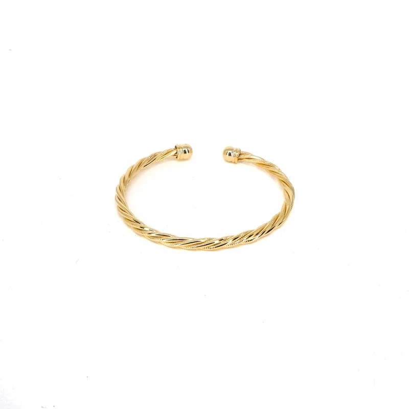 Torsade gold bangle bracelet - Zag Bijoux