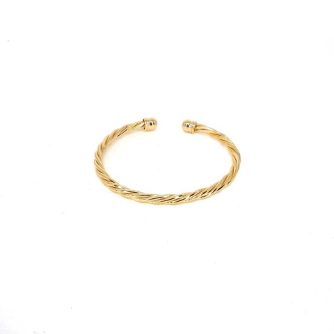 Bracelet jonc torsadé en plaqué or - Pomme Cannelle