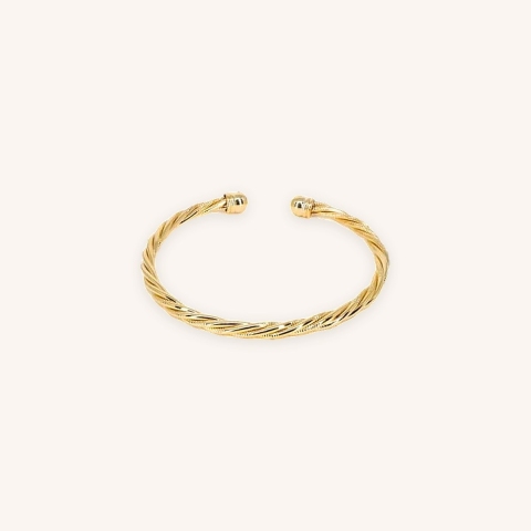 Torsade gold bangle bracelet - Zag Bijoux
