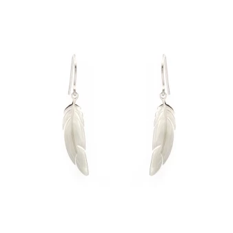 Steel feather earrings -...
