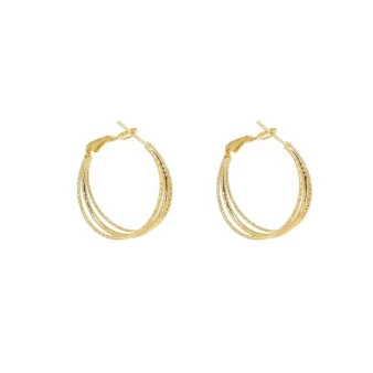 3 branches gold hoop earrrings - Pomme Cannelle