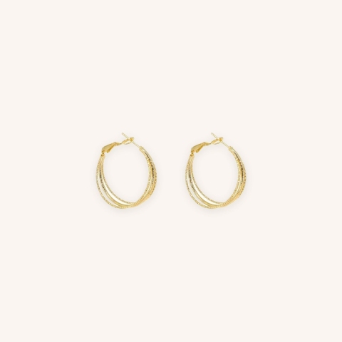 3 branches gold hoop earrrings - Pomme Cannelle
