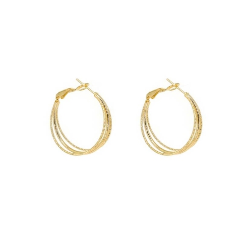 Boucles d'oreilles créoles 3 branches or - Pomme Cannelle