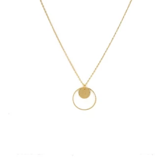 Hammered pastille circle gold necklace - Pomme Cannelle