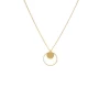 Hammered pastille circle gold necklace - Pomme Cannelle