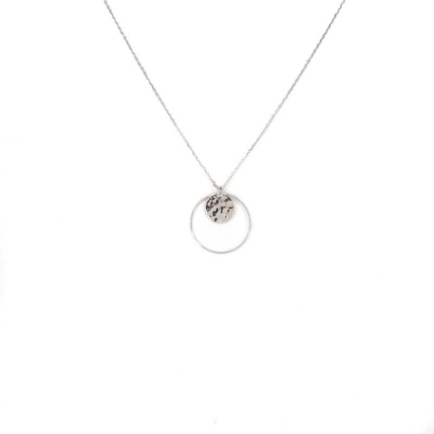 Collier cercle pastille martelée en argent - Pomme Cannelle