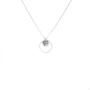 Hammered pastille circle silver necklace - Pomme Cannelle
