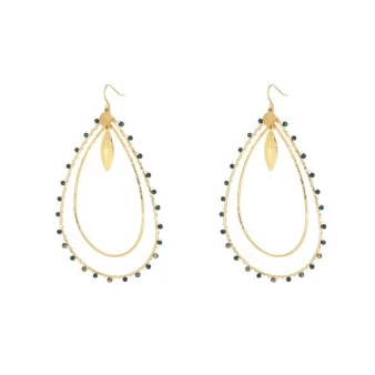Aurelia green gold earrings - Zag Bijoux