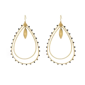 Aurelia black gold earrings - Zag Bijoux