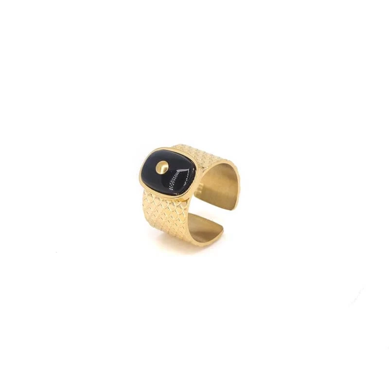 Stone onyx gold ring - Zag Bijoux