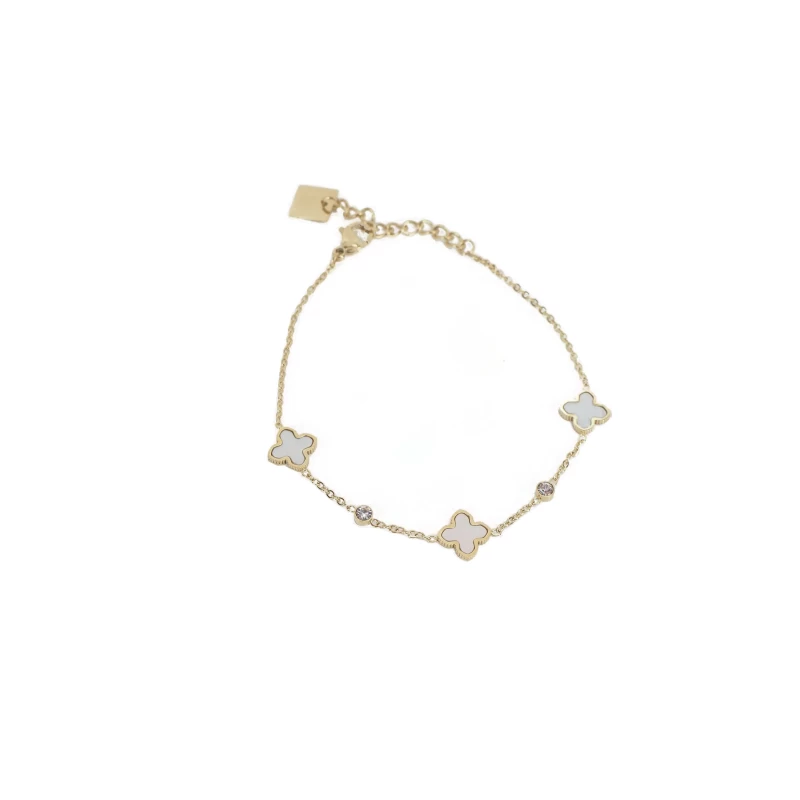 Pearly clovers gold bracelet - Zag Bijoux Pearly clovers gold bracelet - Zag Bijoux