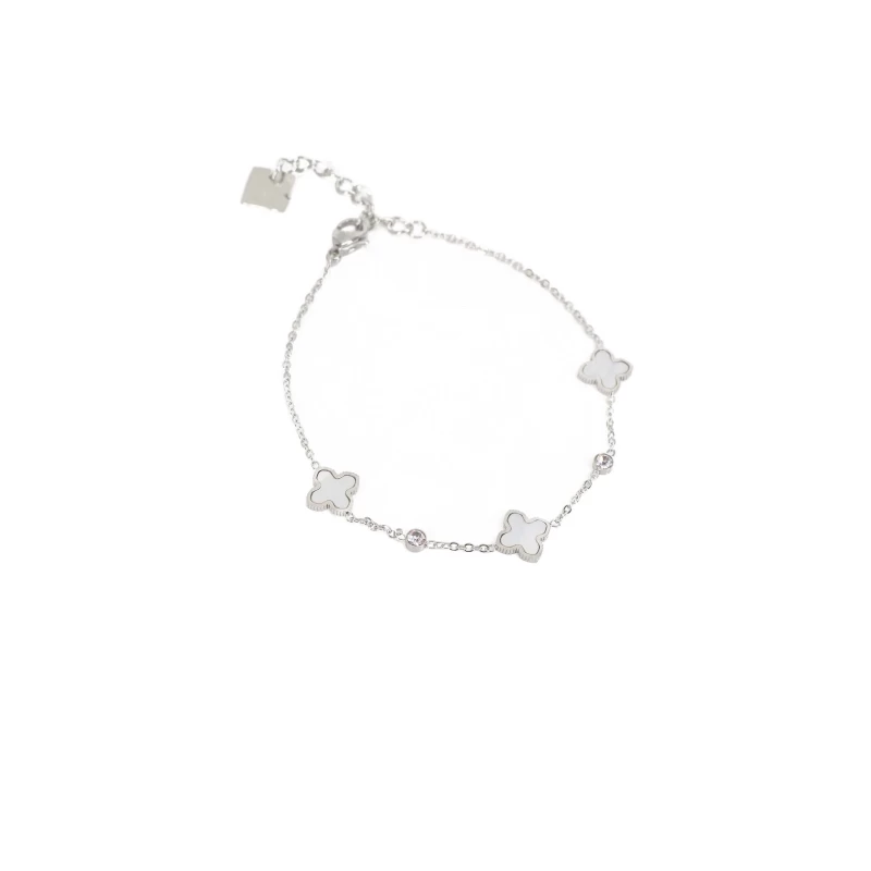 Pearly clovers silver bracelet - Zag Bijoux Pearly clovers silver bracelet - Zag Bijoux