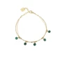 Bracelet perle malachite en acier jaune - Zag Bijoux