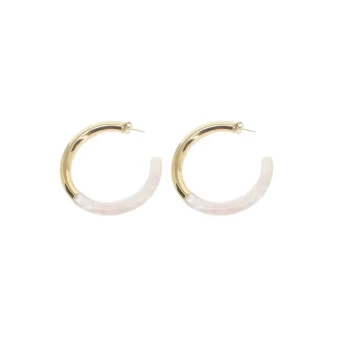 Pearly acetate gold hoop...