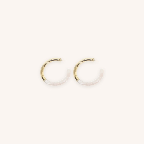 Boucles d'oreilles créoles acétate nacrées - Zag Bijoux