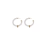 White acetate ball gold hoop earrings - Zag Bijoux