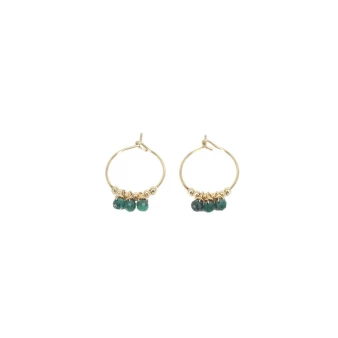 Malachite mini gold hoop earrings - Zag Bijoux