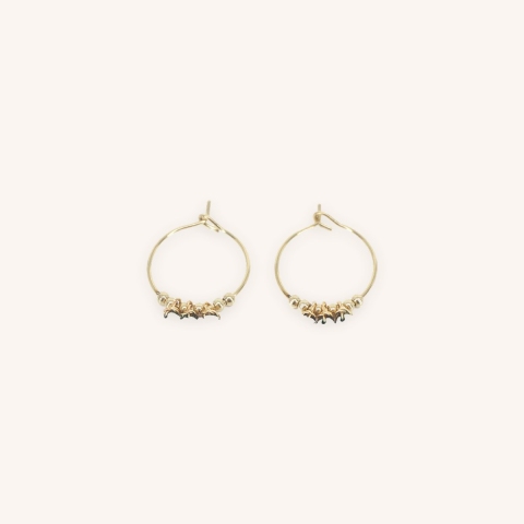 Malachite mini gold hoop earrings - Zag Bijoux