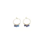 Boucles d'oreilles mini créoles lapis lazuli acier - Zag Bijoux