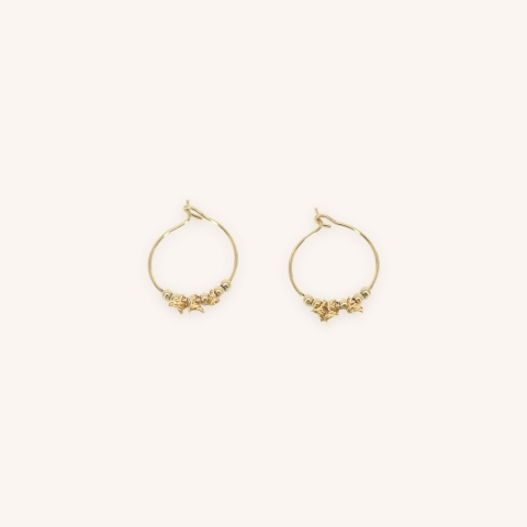 Amazonite mini gold hoop earrings - Zag Bijoux