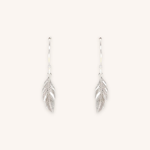 Boucles d'oreilles plume en argent - Pomme Cannelle
