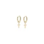 Mini cross gold hoop earrings - Zag Bijoux