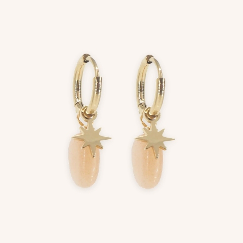 Heliolite compass gold hoop earrings - Zag Bijoux