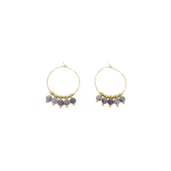 Lina sodalite hoop earrings - Zag Bijoux
