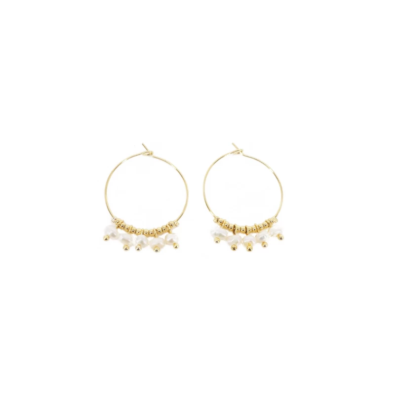 Lina agate gold hoop earrings - Zag Bijoux