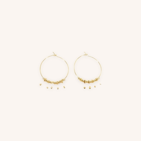 Boucles d'oreilles créoles Lina perle blanche - Zag Bijoux