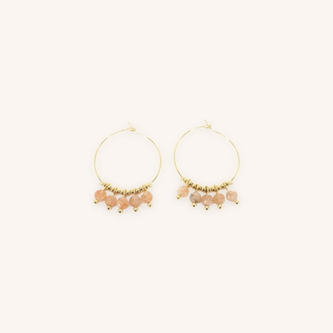 Boucles d'oreilles créoles Lina héliolite - Zag Bijoux