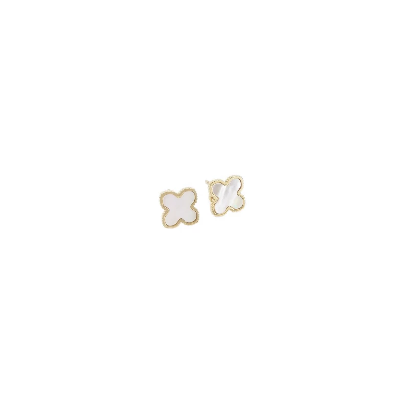 Pearl clover gold stud earrings - Zag Bijoux Pearl clover gold stud earrings - Zag Bijoux