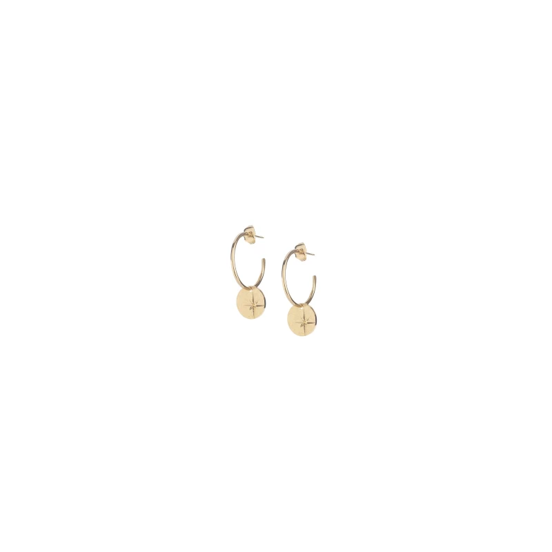 Boucles d'oreilles créoles étoile mini en plaqué or - Lovely Day