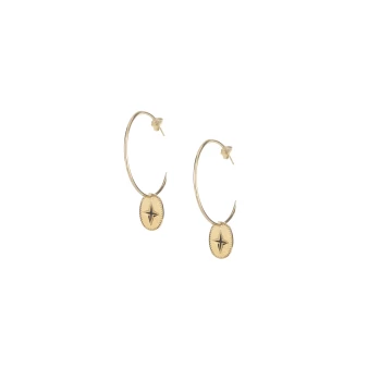 Shine gold hoop earrings -...