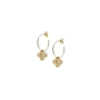 Mini clovers gold hoop earrings - Lovely Day