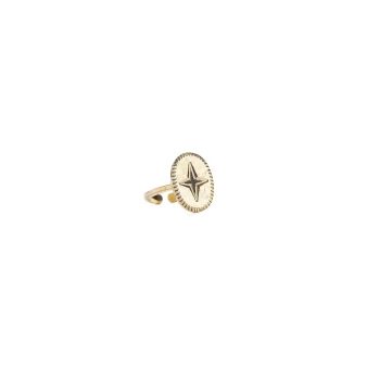 Oval shine gold ring -...