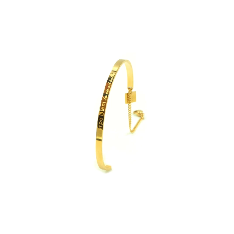 Carpe Diem gold bangle - Zag bijoux