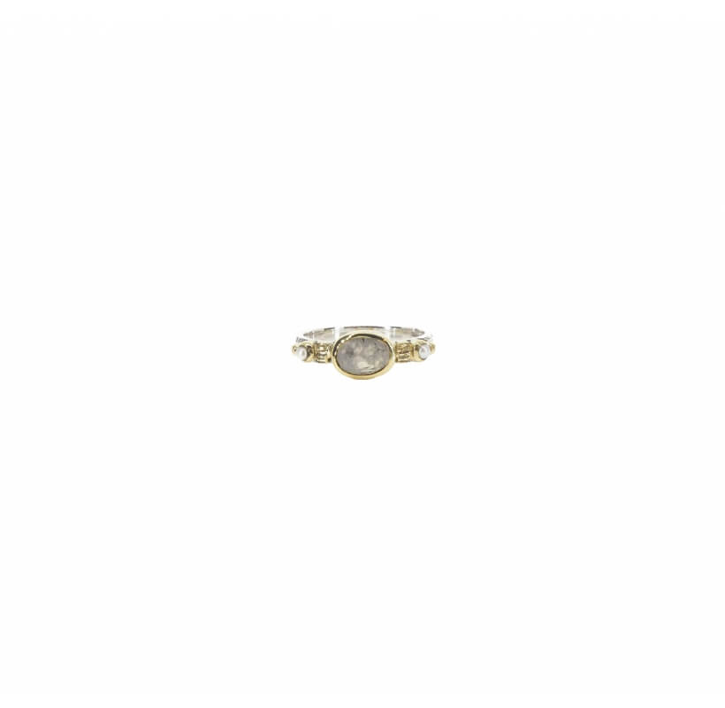 Bague ethnique chic labradorite PM en argent - Canyon