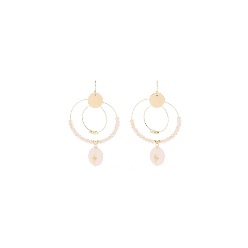 Pink Gladys gold earrings - Shyloh Paris