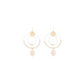Pink Gladys gold earrings -...