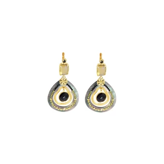 Regina grey gold earrings - Gas bijoux