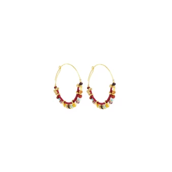 Comedia multicolored gold hoops earrings - Gas bijoux