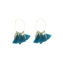Marly velvet blue gold hoops earrings - Gas Bijoux