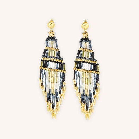 Boucles d'oreilles Ulla gris or - Gas Bijoux