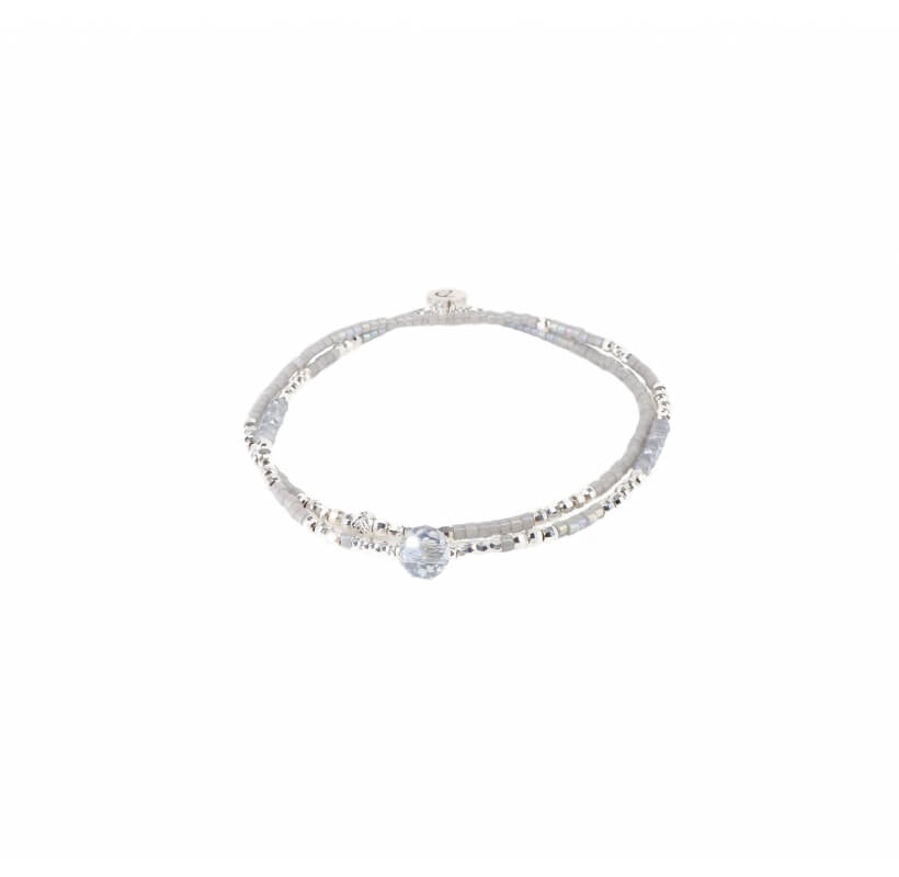 Bracelet double élastiques spring light gris - Doriane bijoux